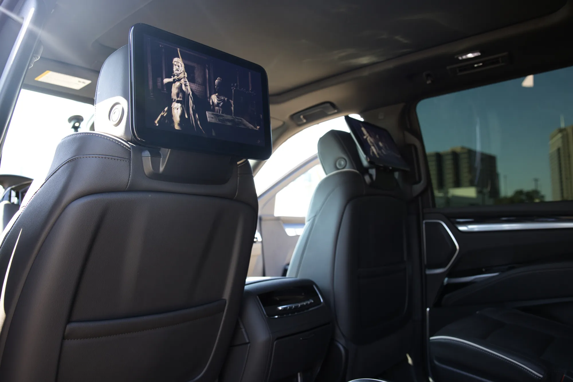 2026 Cadillac Escalade Sport ESV rear-seat entertainment screens