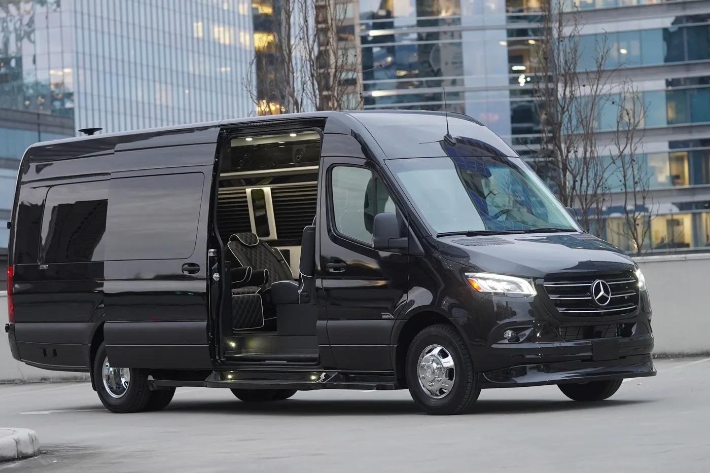 Mercedes-Benz Sprinter with side door open